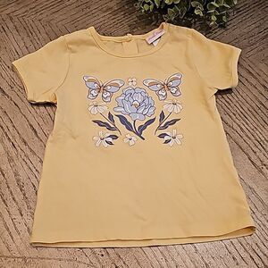 Yellow floral butterfly top 6X